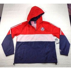 U.S.A. Soccer Team All Weather 1/4 Zip Jacket Red/White/Blue Pocket Size M